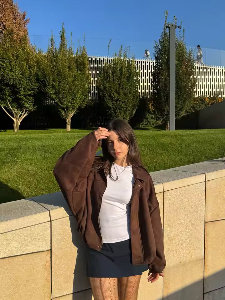 Katherine semišová bomber bunda
