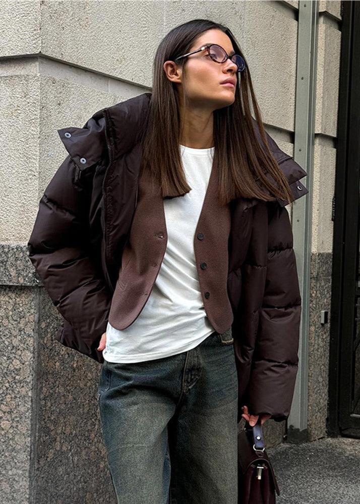 Leila Oversized bunda s odnímatelnou kapucí, prošívaná