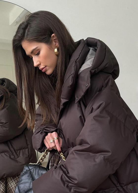 Leila Oversized bunda s odnímatelnou kapucí, prošívaná