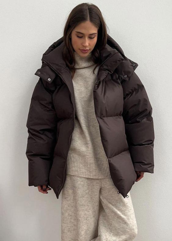 Leila Oversized bunda s odnímatelnou kapucí, prošívaná