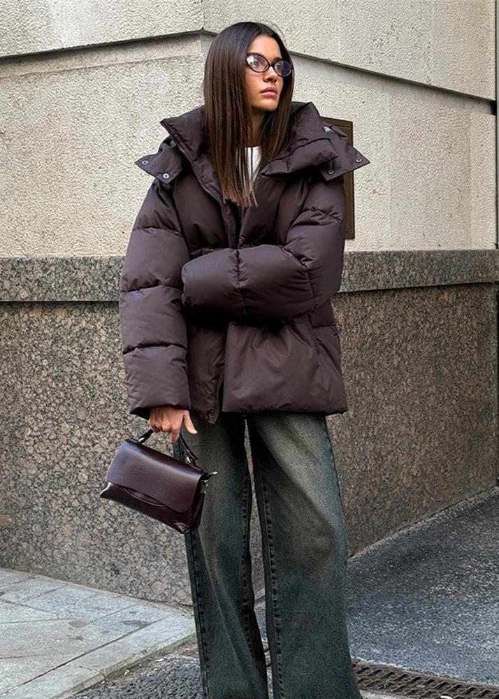 Leila Oversized bunda s odnímatelnou kapucí, prošívaná