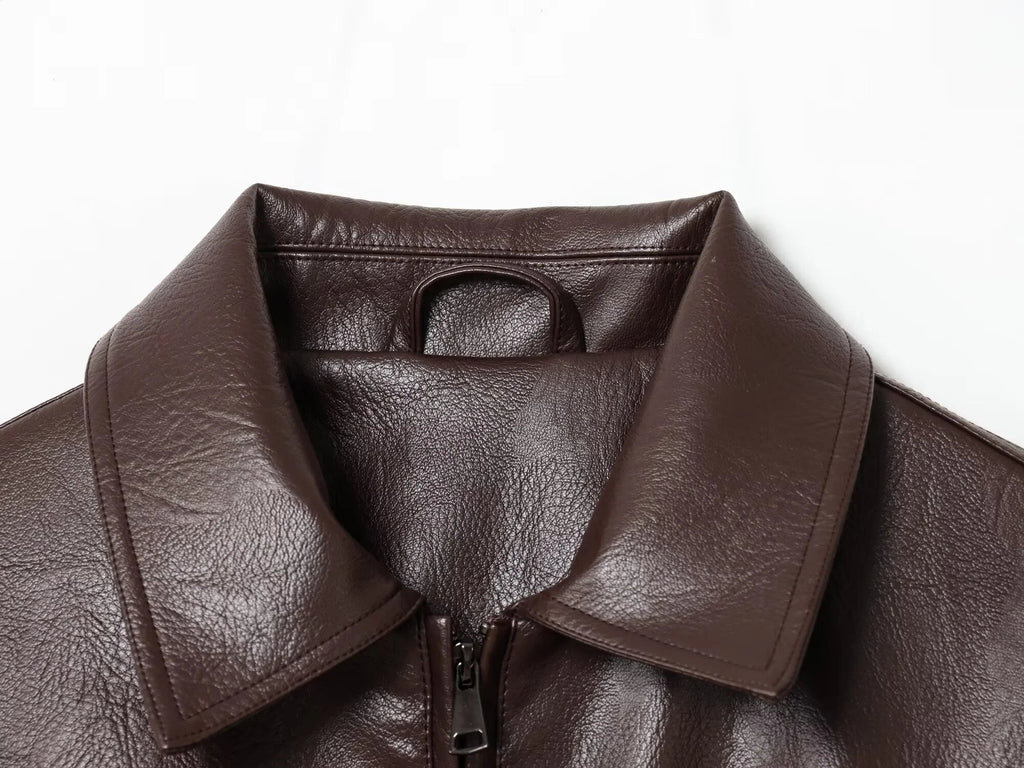 Marivic bunda z umělé kůže na zip