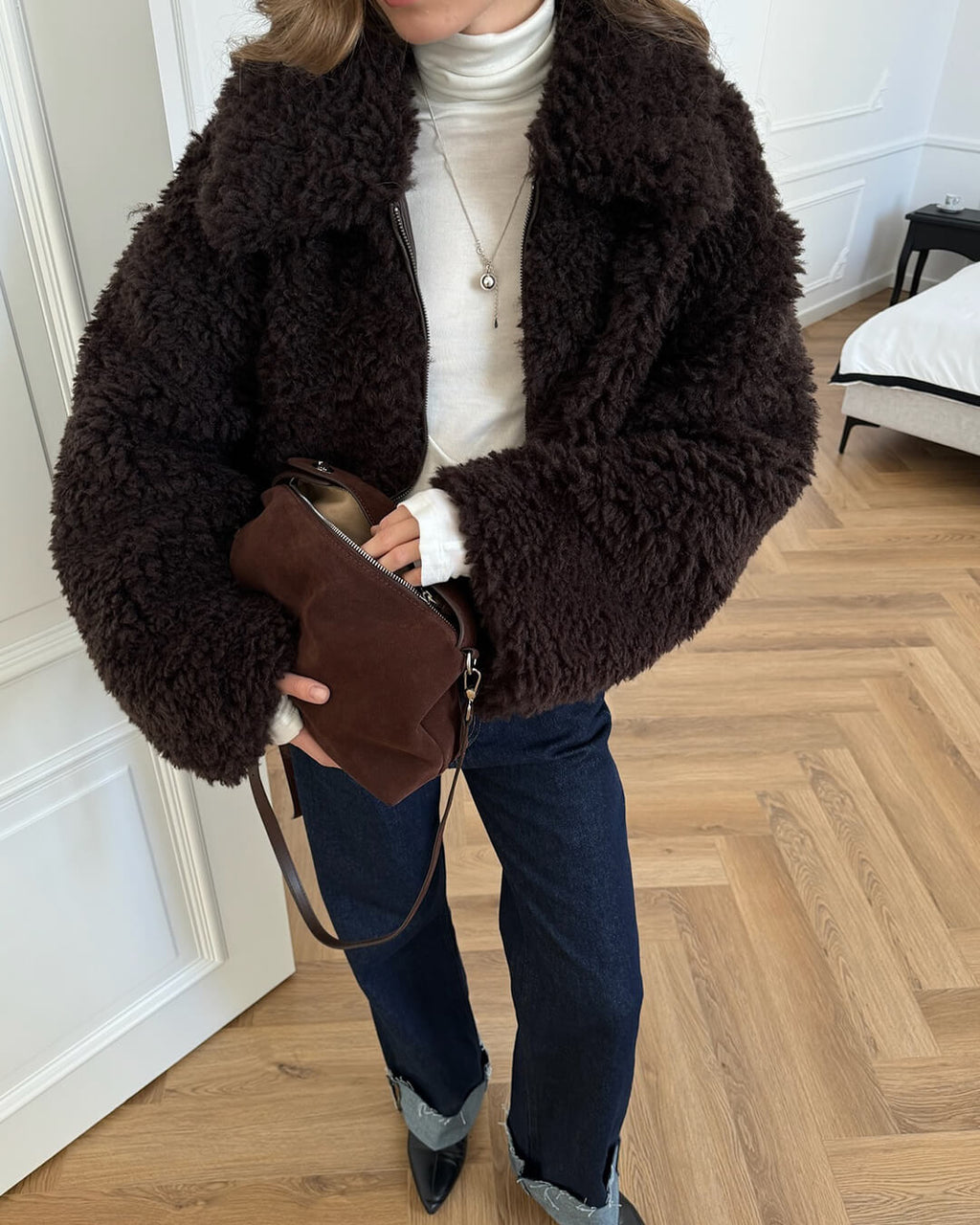 Porsha bunda z umělé kožešiny Teddy