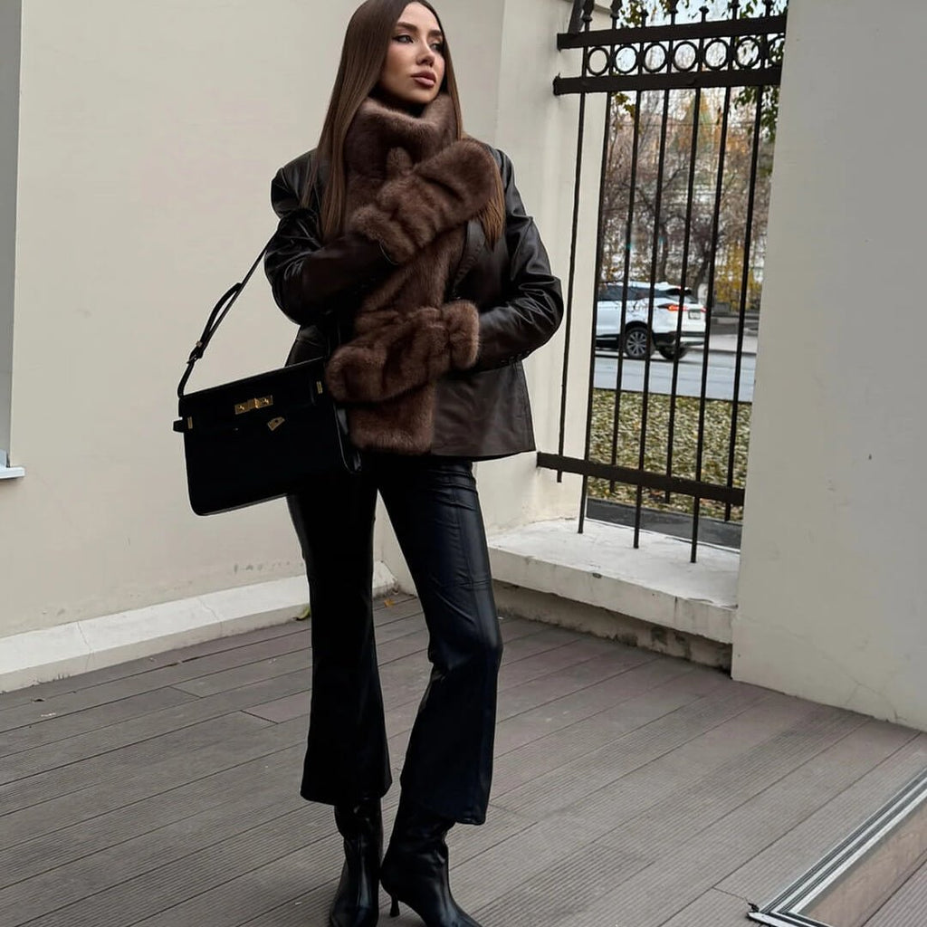 Rina vesta s rolákem z umělé kožešiny