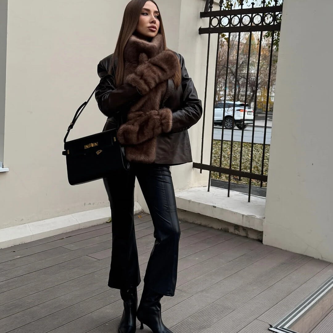 Rina vesta s rolákem z umělé kožešiny