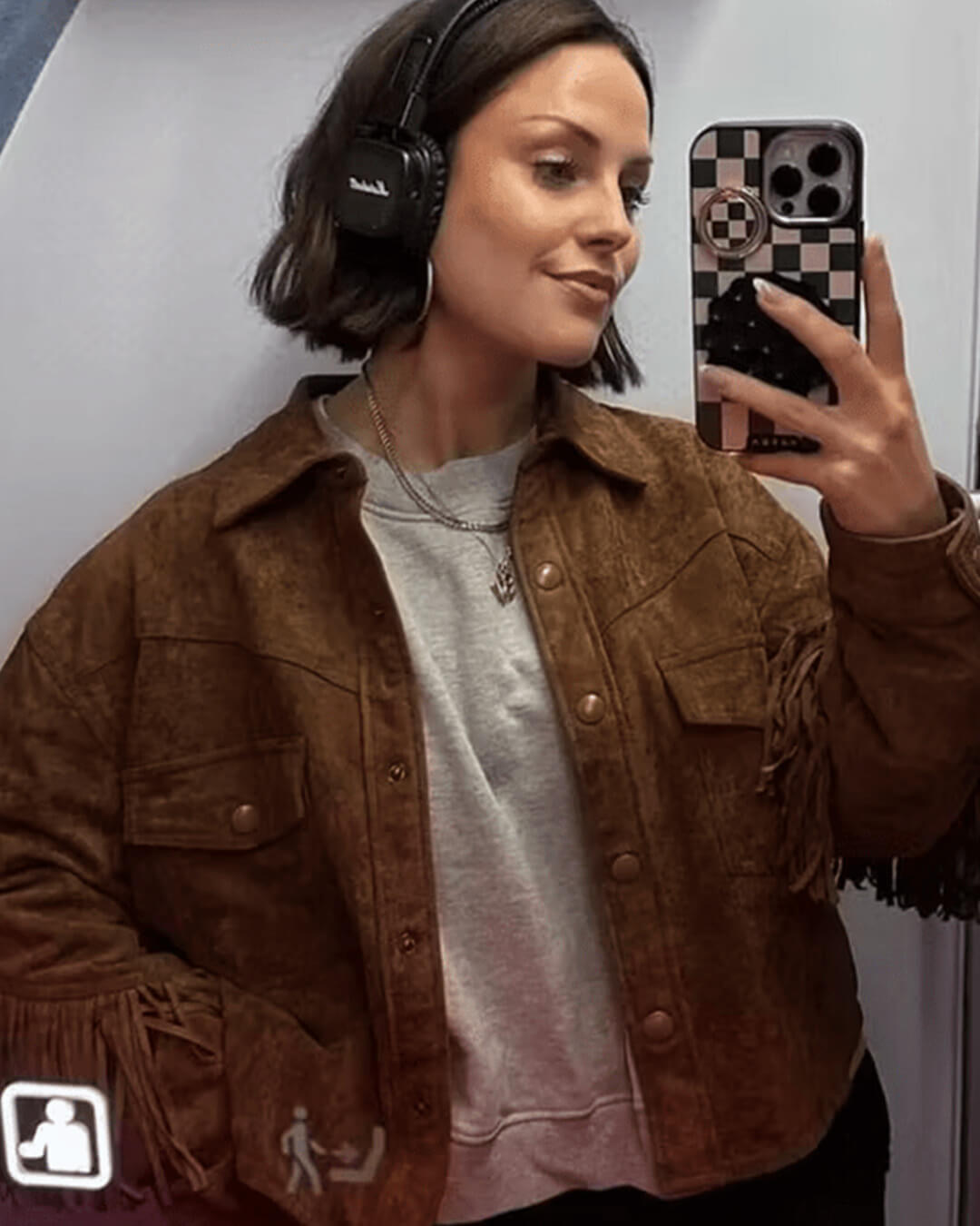 Sophia semišová bunda s třásněmi