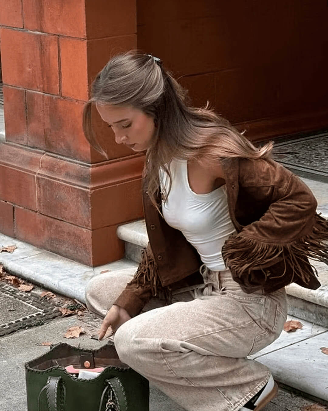 Sophia semišová bunda s třásněmi