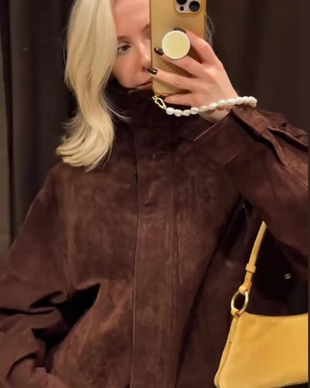Viona semišová bunda se stojáčkem