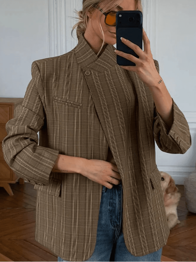 Willow pruhované sako se stojáčkem