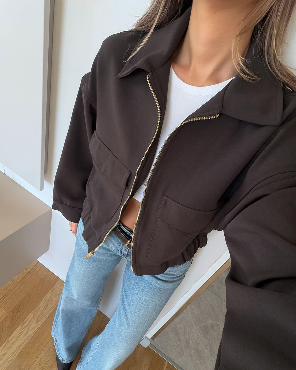 Bunda Zoey na zip s kapsami