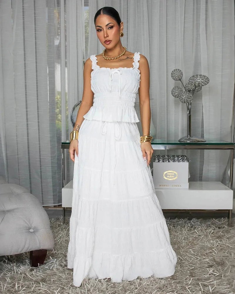 Bianca boho dvoudílná volánová sada