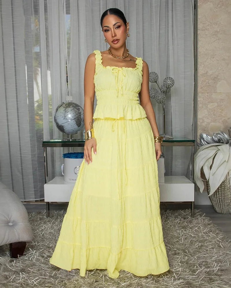 Bianca boho dvoudílná volánová sada