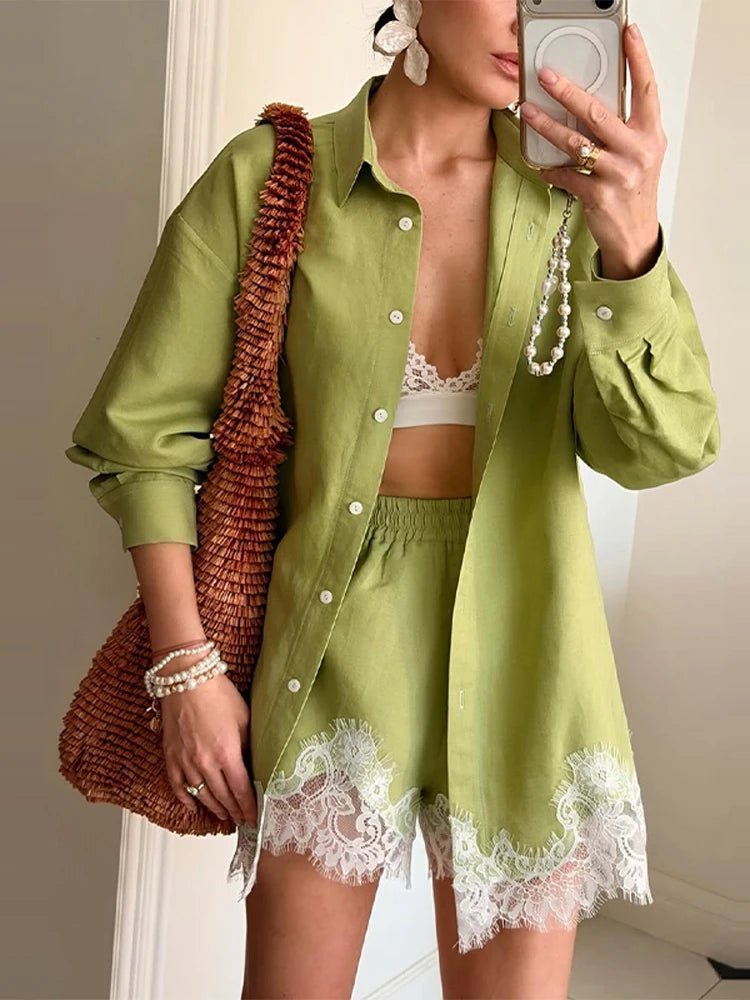 Celeste krajkový patchwork plážový set
