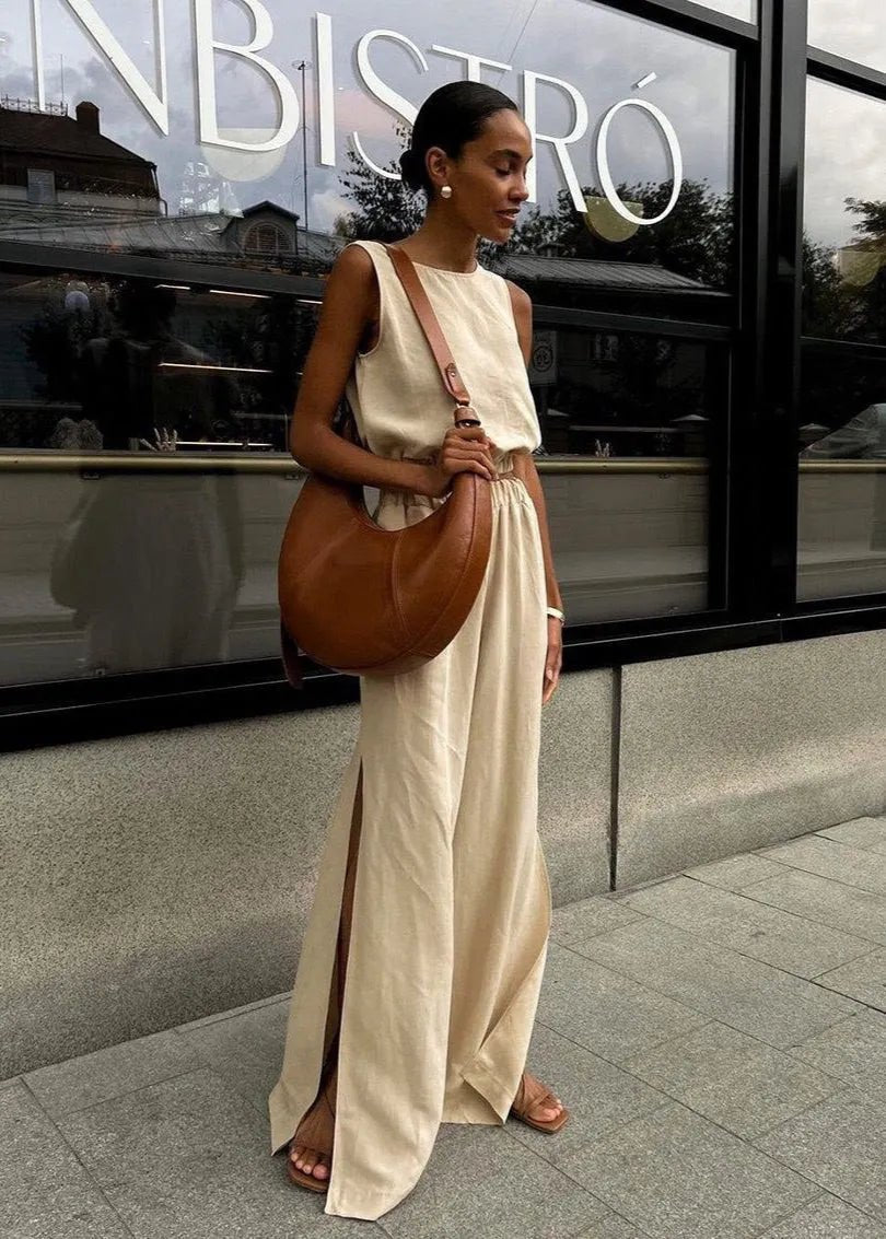 Celeste široké kalhoty palazzo set