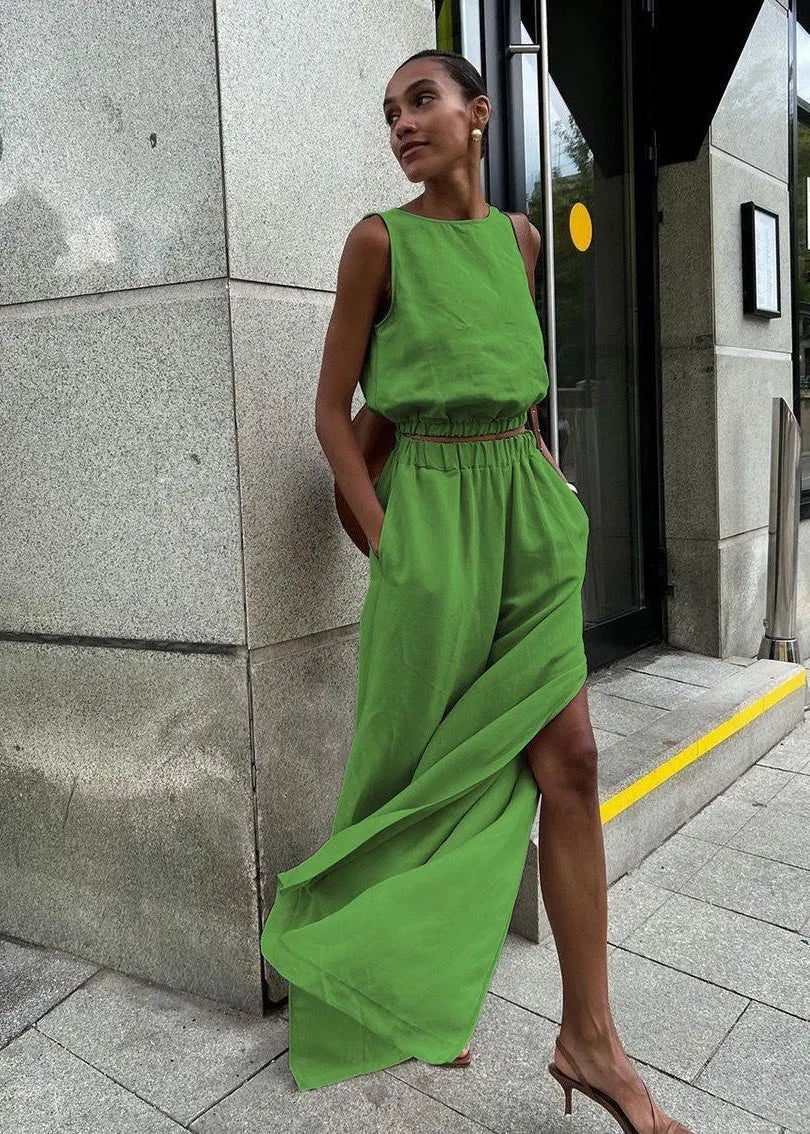 Celeste široké kalhoty palazzo set