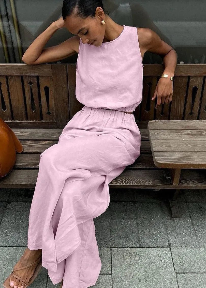 Celeste široké kalhoty palazzo set