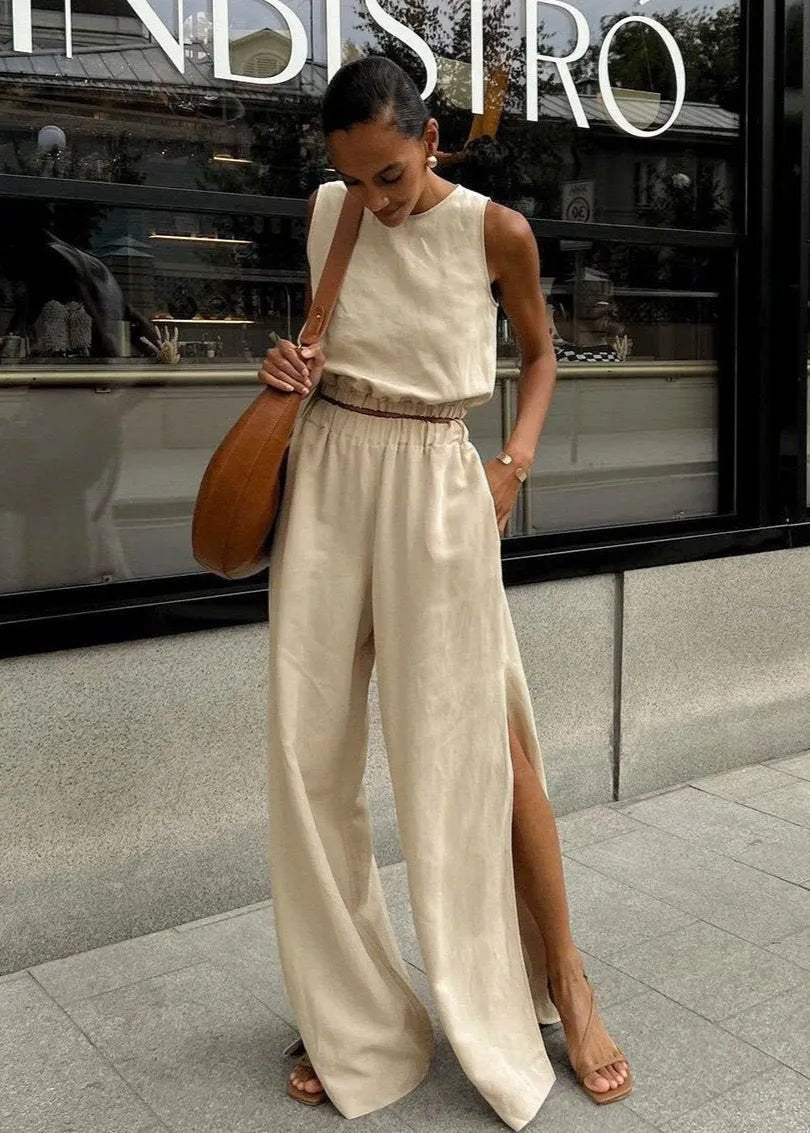 Celeste široké kalhoty palazzo set