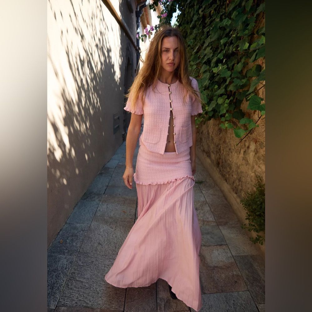 Claudia pletený top a plisovaná sukně, komplet
