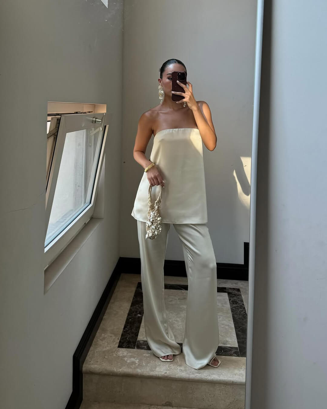Claudine saténový bandeau kalhotový kostým