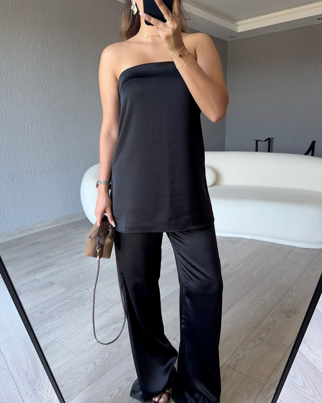 Claudine saténový bandeau kalhotový kostým