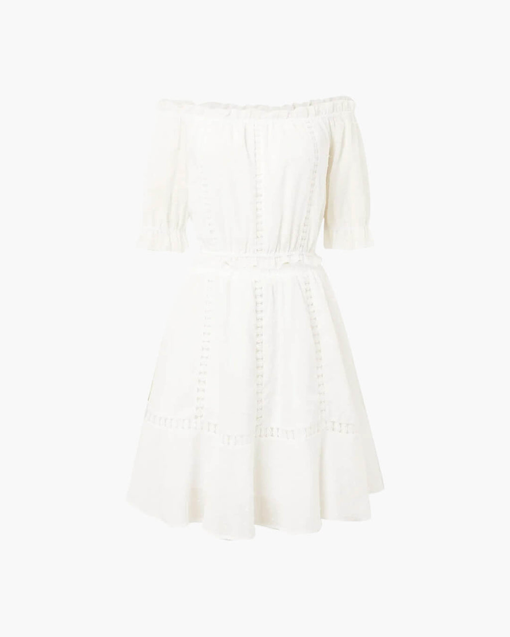 Connie crop top a sukně s volánky a švýcarským puntíkem
