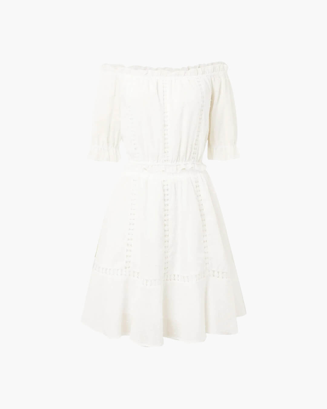Connie crop top a sukně s volánky a švýcarským puntíkem