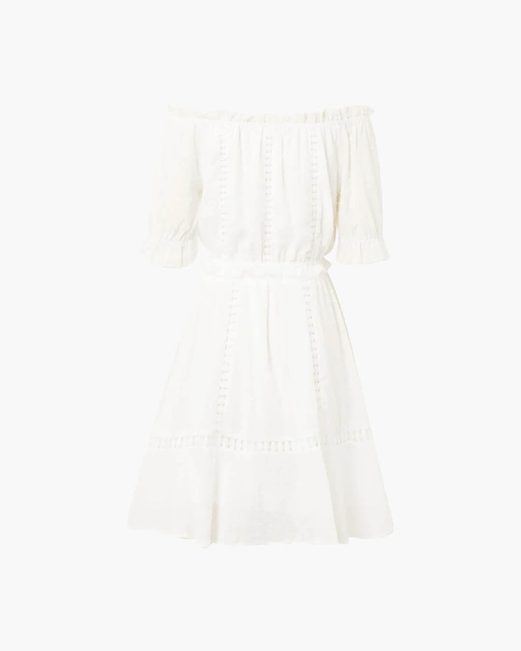 Connie crop top a sukně s volánky a švýcarským puntíkem