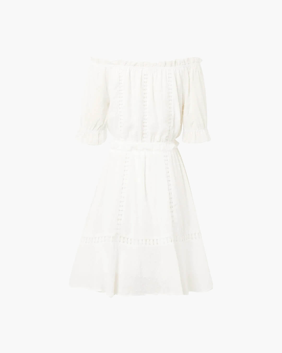 Connie crop top a sukně s volánky a švýcarským puntíkem