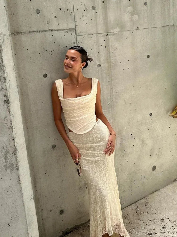 Esmeralda krajkový maxi set sukně