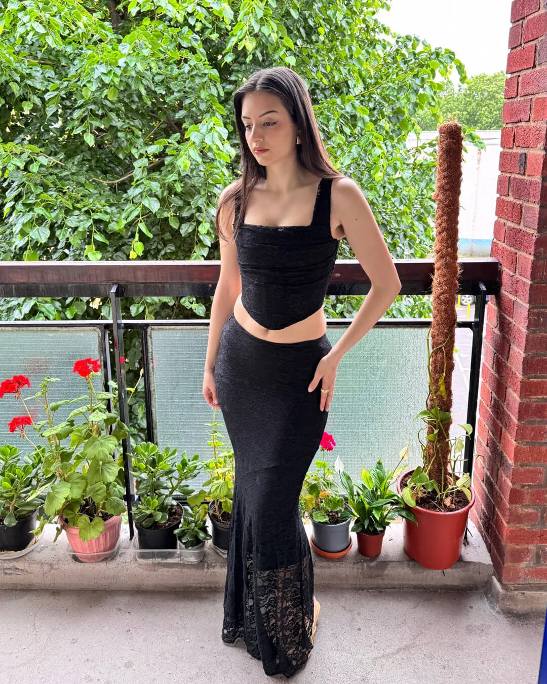 Esmeralda krajkový maxi set sukně