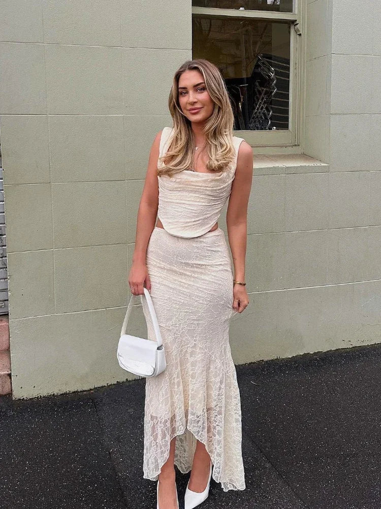 Esmeralda krajkový maxi set sukně