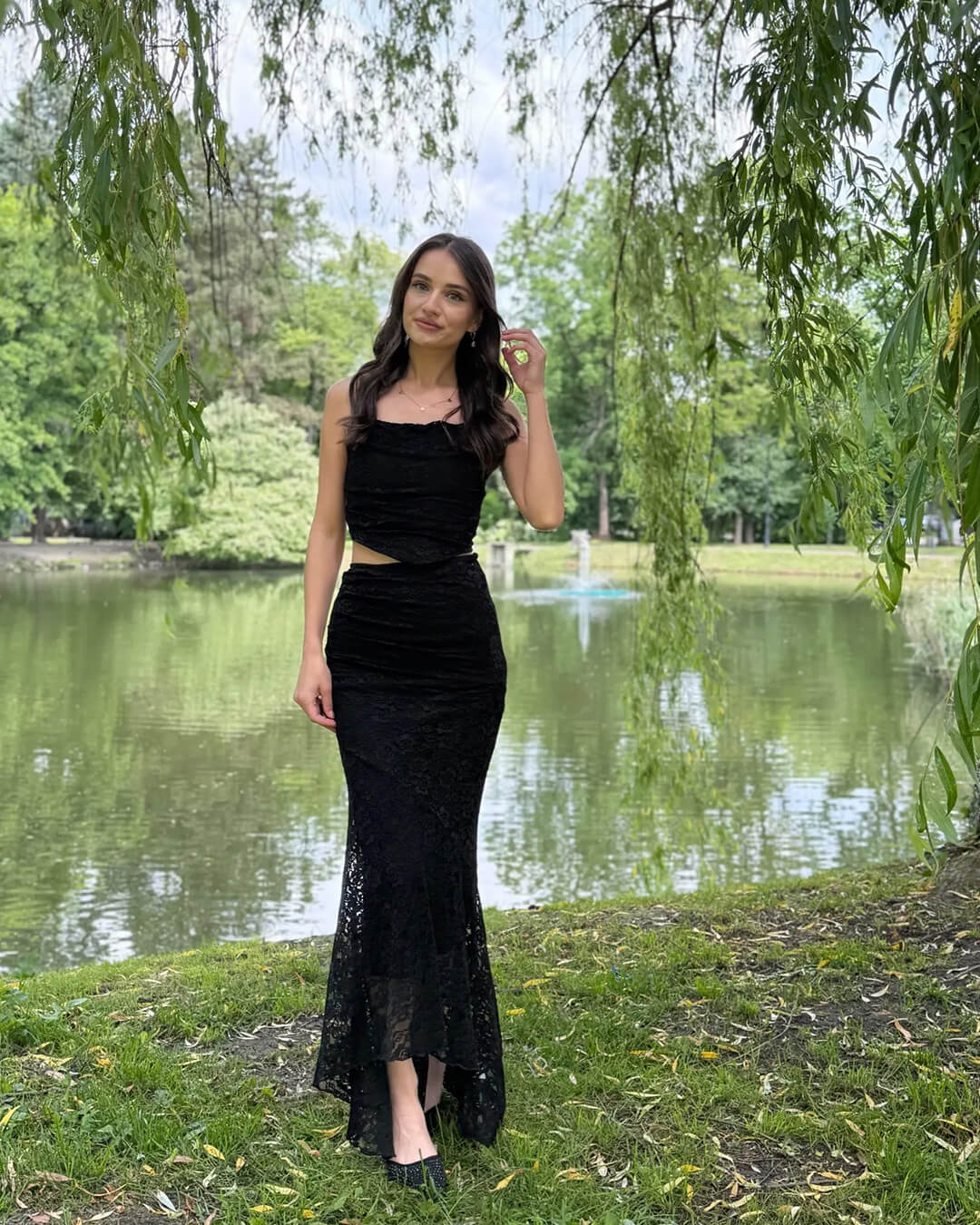 Esmeralda krajkový maxi set sukně