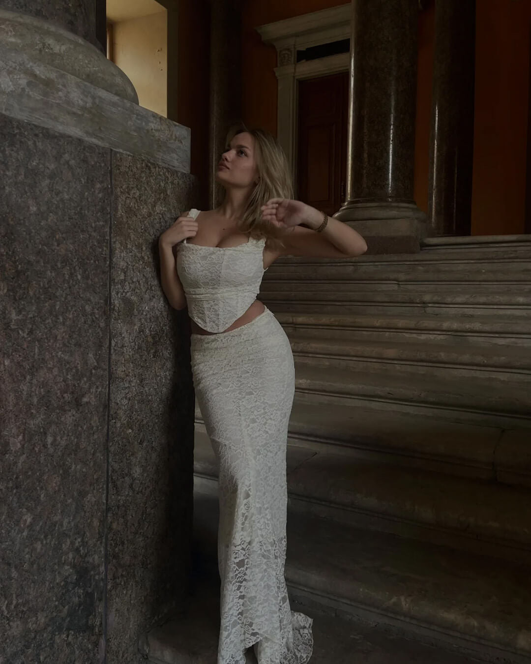 Esmeralda krajkový maxi set sukně