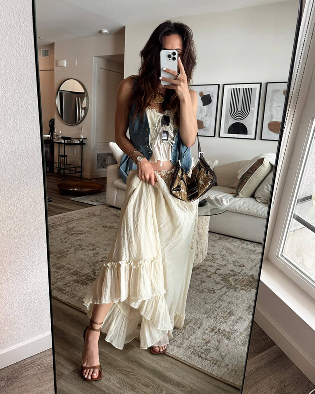 Julia rýhovaný top a maxi sukně set