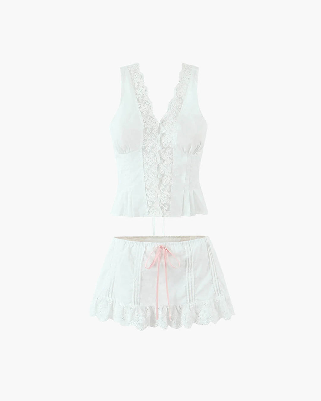 Klarissa set: mini sukně s krajkovým lemem