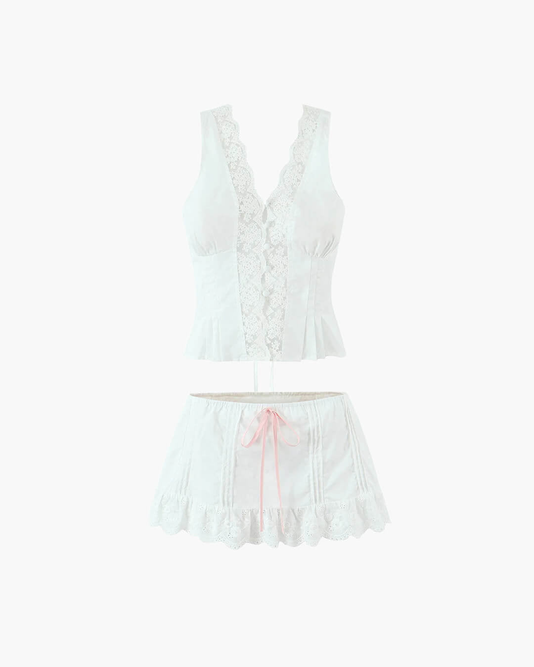 Klarissa set: mini sukně s krajkovým lemem
