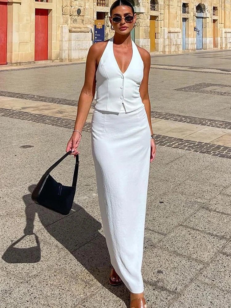 Lianna halter maxi sukně set