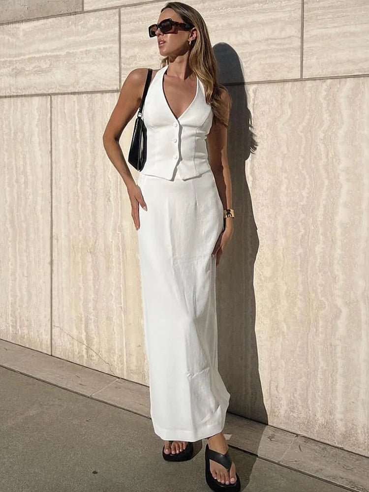 Lianna halter maxi sukně set