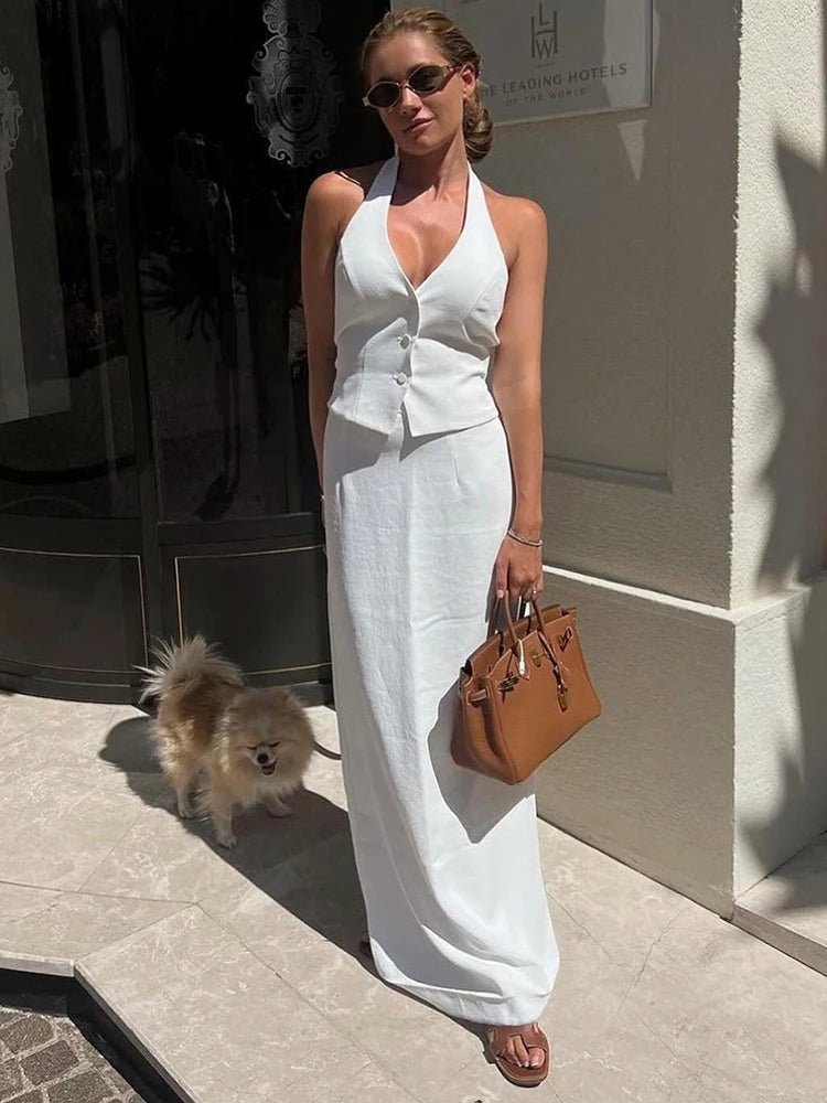 Lianna halter maxi sukně set