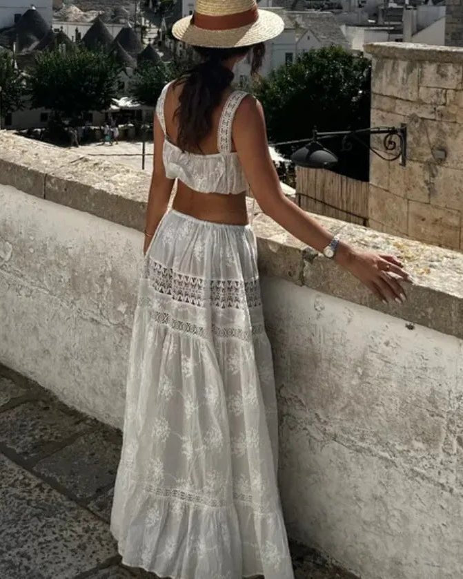 Sada Margot Bohemian crop top a maxi sukně