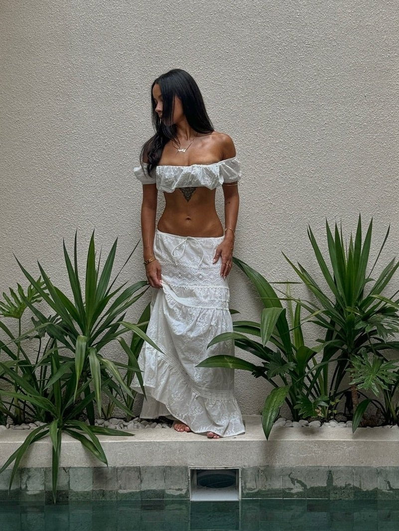 Sada Margot Bohemian crop top a maxi sukně