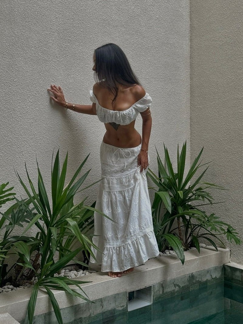 Sada Margot Bohemian crop top a maxi sukně