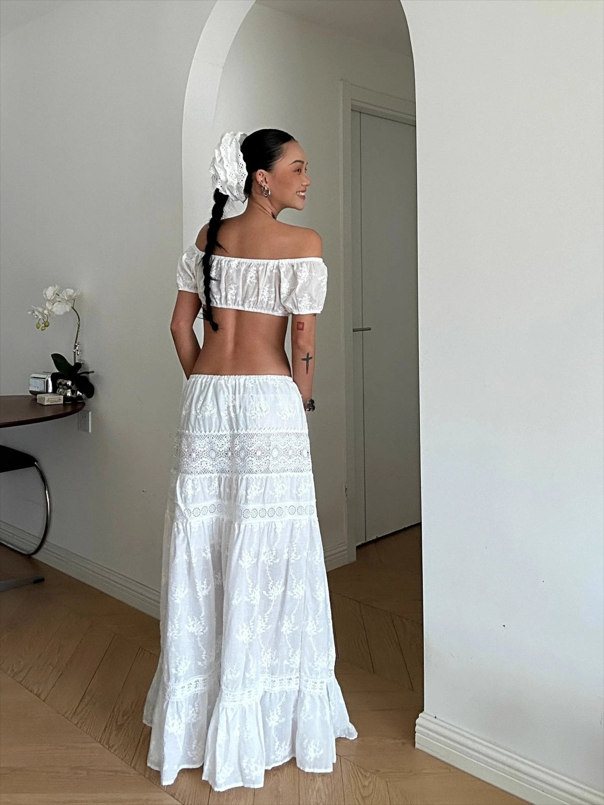 Sada Margot Bohemian crop top a maxi sukně