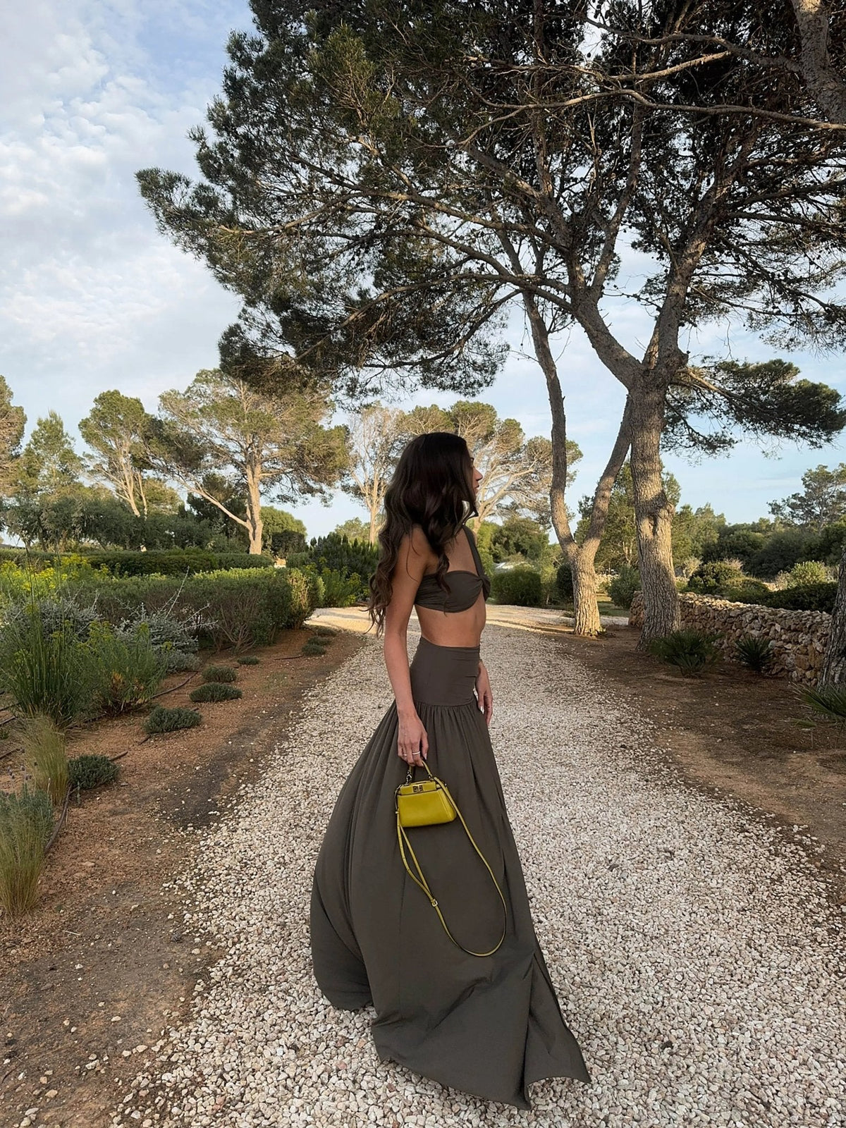 Miranda Twistovaný crop top a maxi sukně set