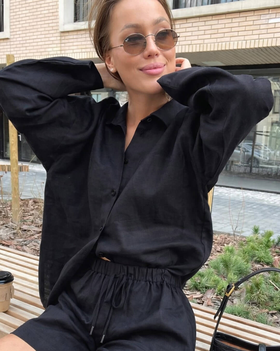 Sophia košile na knoflíky a šortky se stahováním