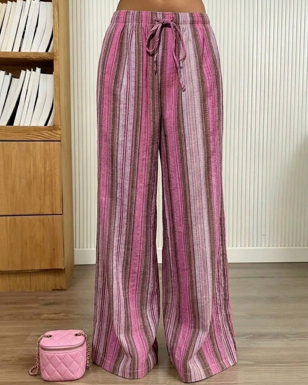 Emily široké pruhované kalhoty