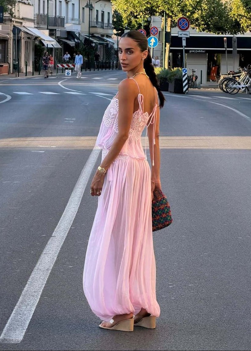 Aiselma krajkový šifonový set kalhot