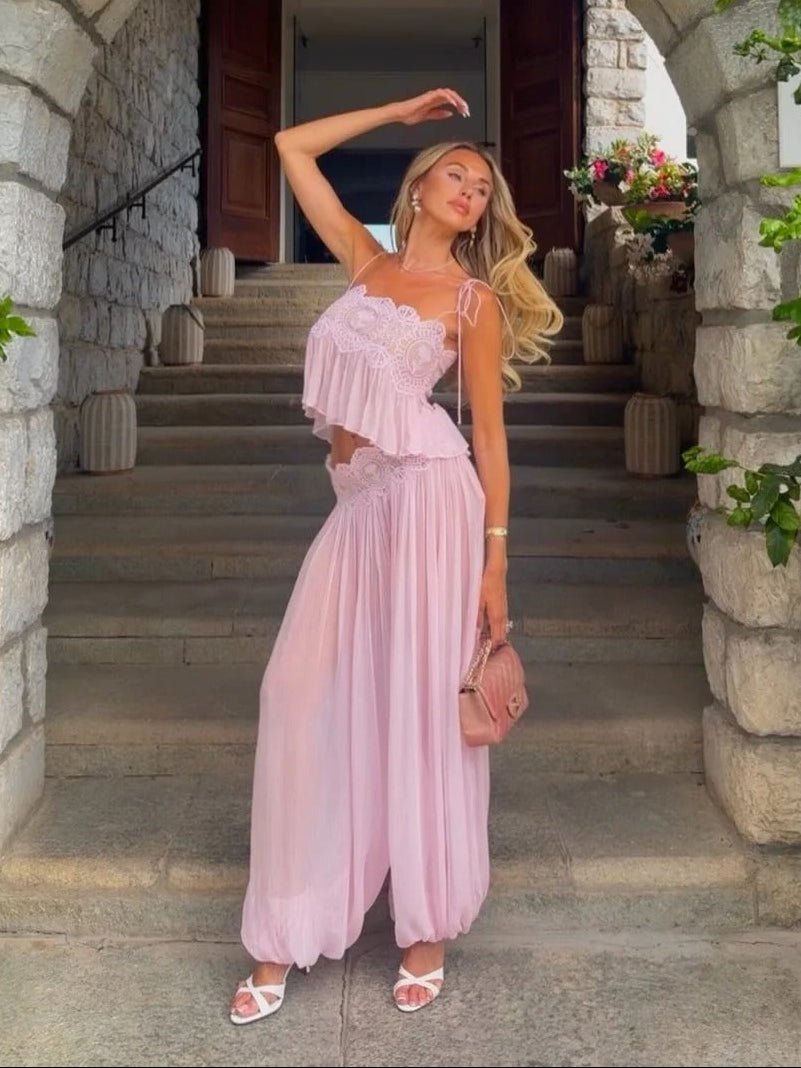Aiselma krajkový šifonový set kalhot