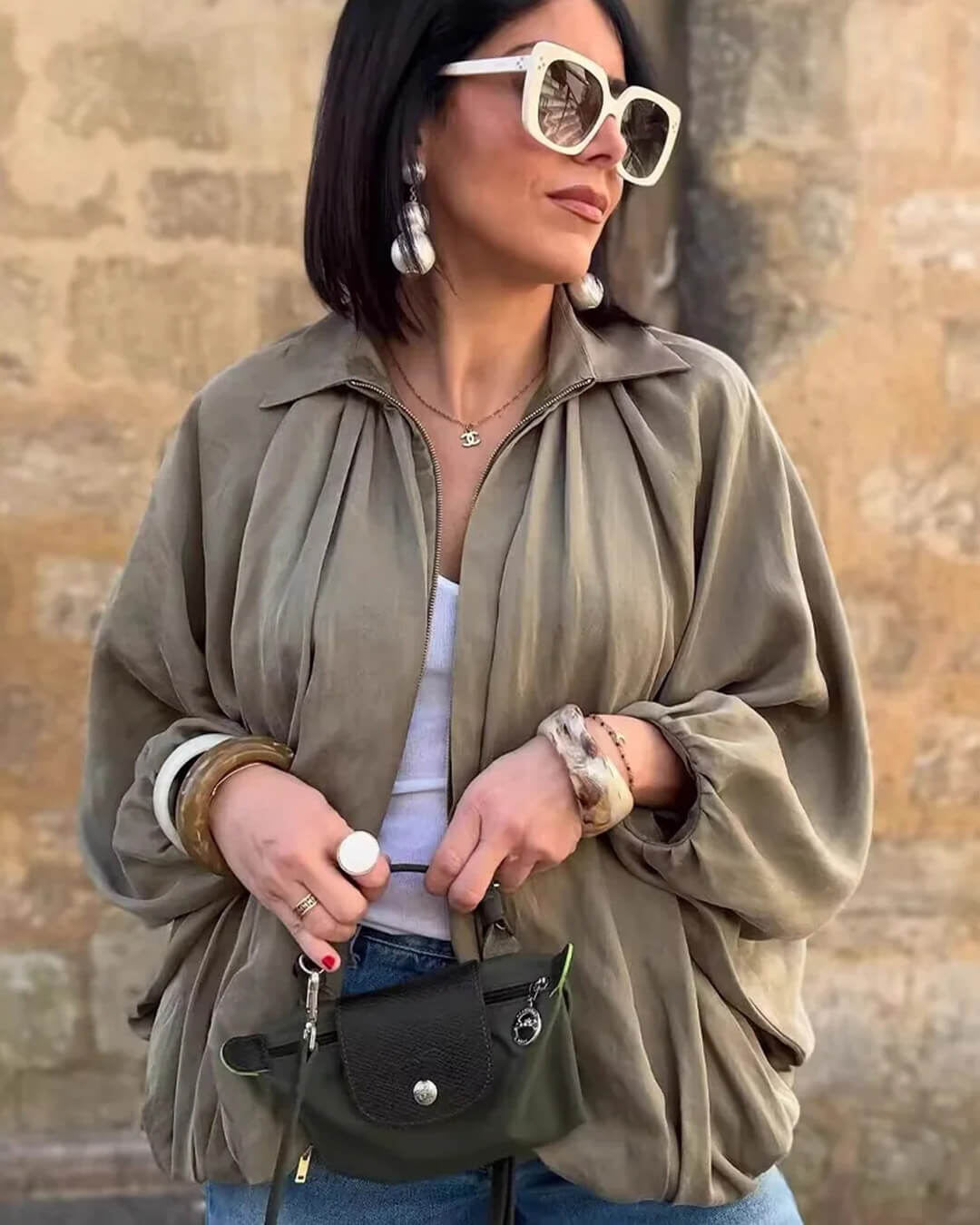 Ritchel plisovaná bunda na zip
