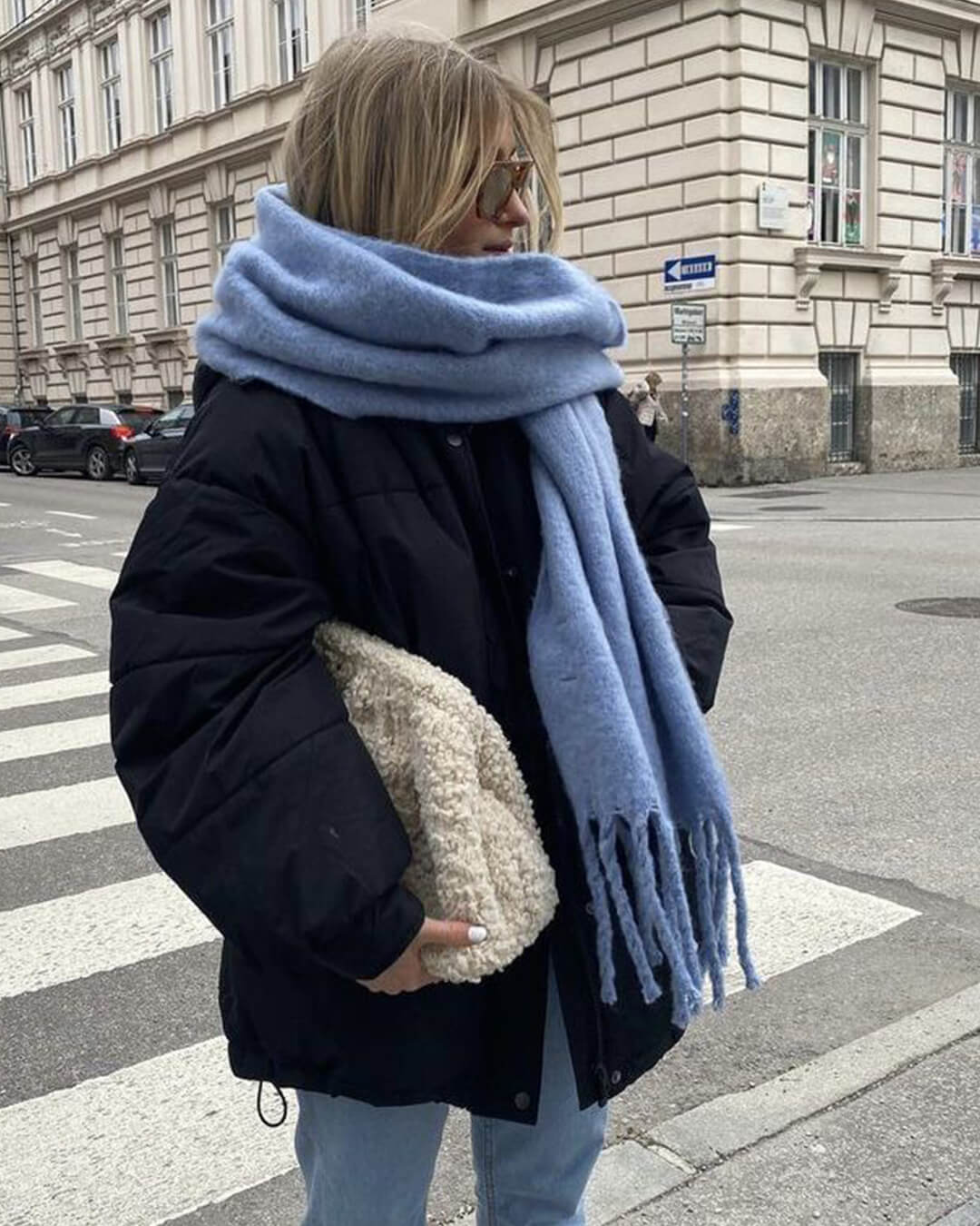 Tanya třásňová zimní šála